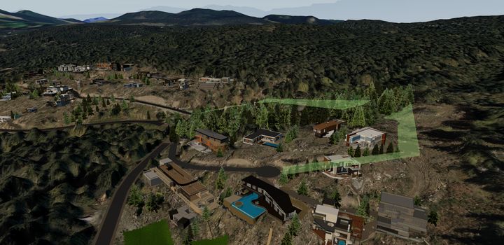 The parcel boundary over the forest